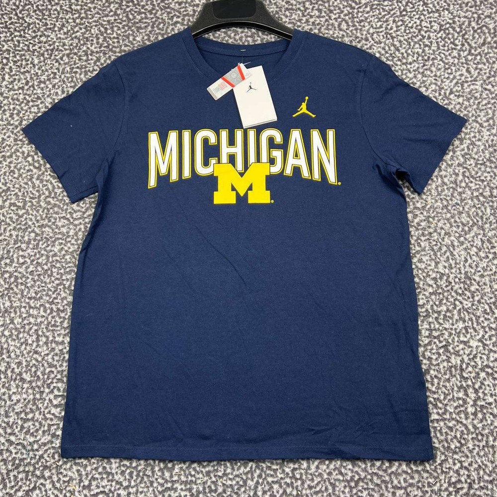 Nike Michigan Wolverines Shirt Women Medium Navy Blue Short Sleeve Jordan New M